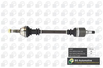 Піввісь Ducato/Jumper 1/1.4t Л. (28/37, без ABS, 770мм)