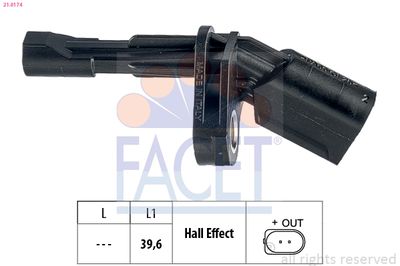 Датчик ABS OCTAVIA/VW CADDY III,GOLF VI, VII, PASSAT 03- задній Пр