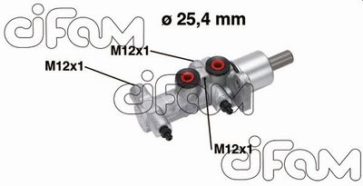 Головний гальмівний циліндр Movano A 99-/Trafic II 03- (D=25,4 мм)(D1=25,4mm, +ESP)(TRW)