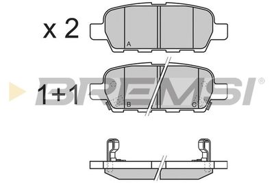 Гальмівні колодки зад. Qashqai/Rogue/X-Trail 07-/Koleos 08- (105,4x39x13,7)(Akebono)