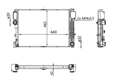 Радіатор охолодження двигуна MB W211/C216 05-13